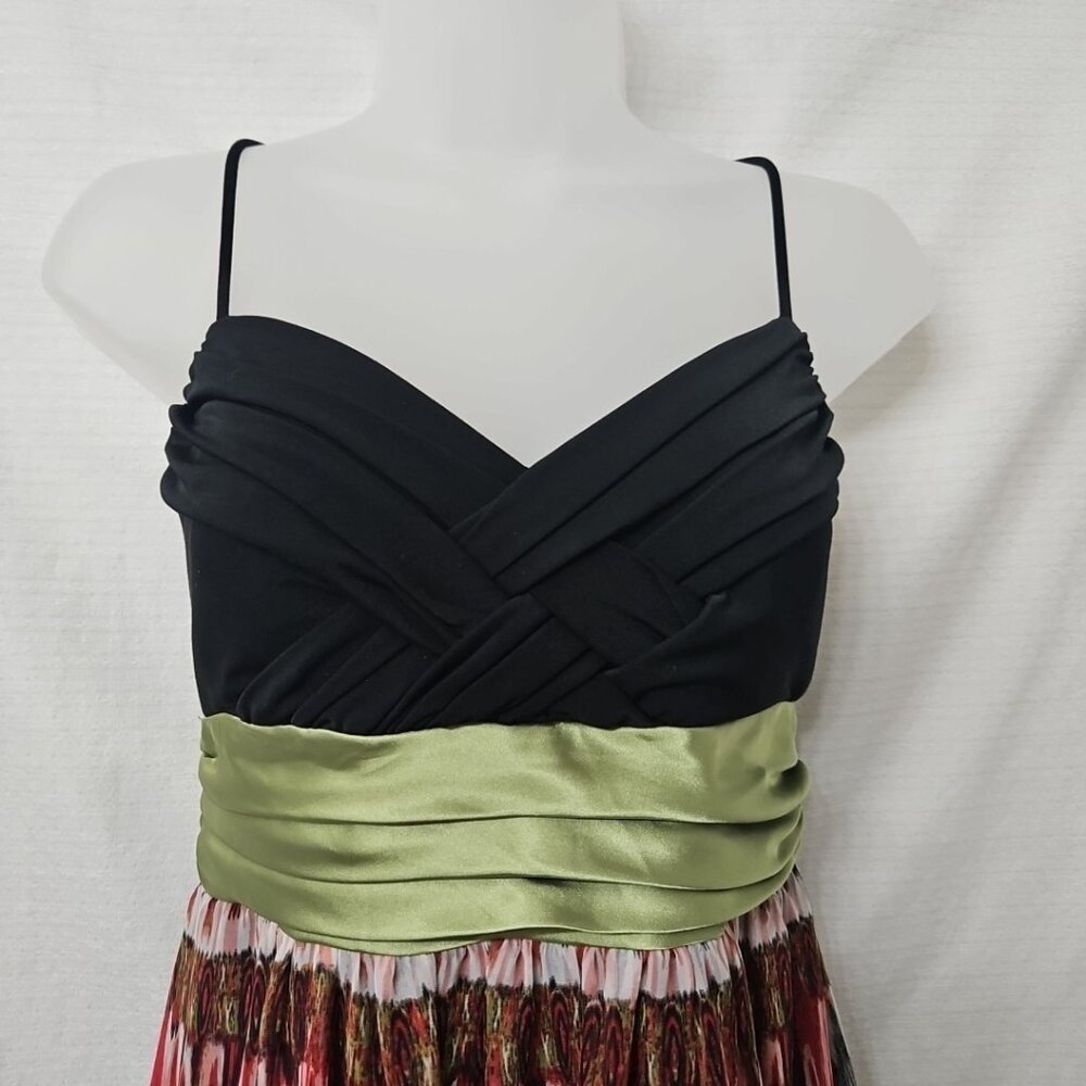 Womens Sz 10 Vtg Y2k Babydoll Maxi Dress Sheer Semi Formal Forest Fairy Boho SEE